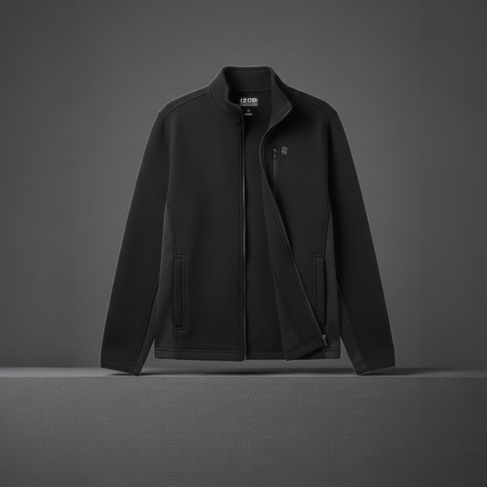 IZOD Black Lightweight Zip-Up Jacket Men’s Size S